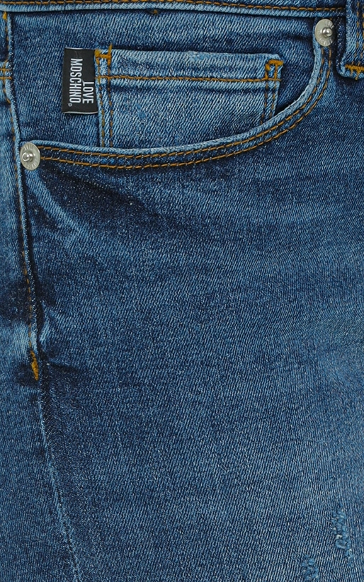 LOVE MOSCHINO-Jeans slim fit cu patch inima